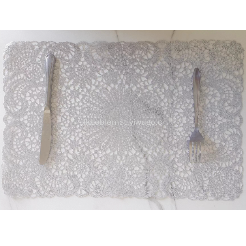 New PVC placemats with gilding and hollowing out, anti-slip placemats, Nordic-style plates and bowls, Western placemats, rectangular placemats and table MATS Specification image