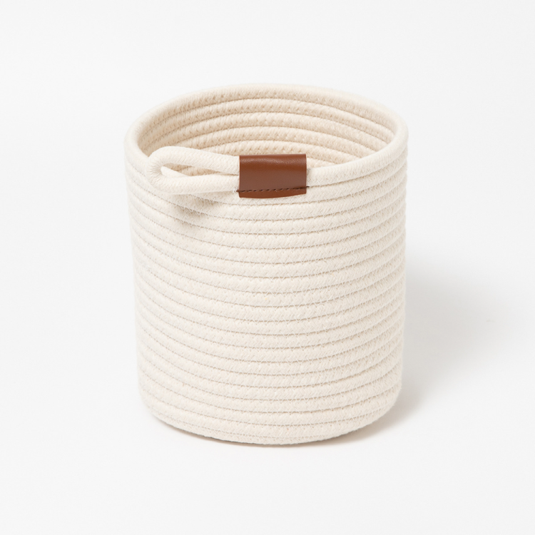 Cotton rope desktop storage bucket, foldable miscellaneous items, key, remote control, stationery storage basket, cosmetics storage basket details Picture