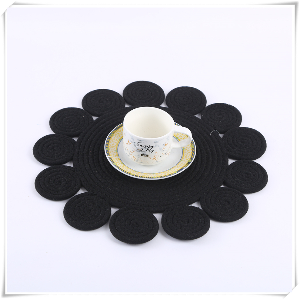 Ins-style Nordic-style circular woven table MATS, home heat-resistant and heat-insulating table, cup and bowl MATS, pot MATS, with a variety of colors pic 7