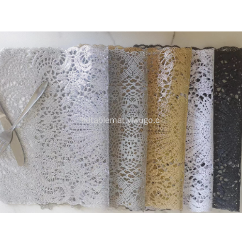 New PVC placemats with gilding and hollowing out, anti-slip placemats, Nordic-style plates and bowls, Western placemats, rectangular placemats and table MATS Item Picture