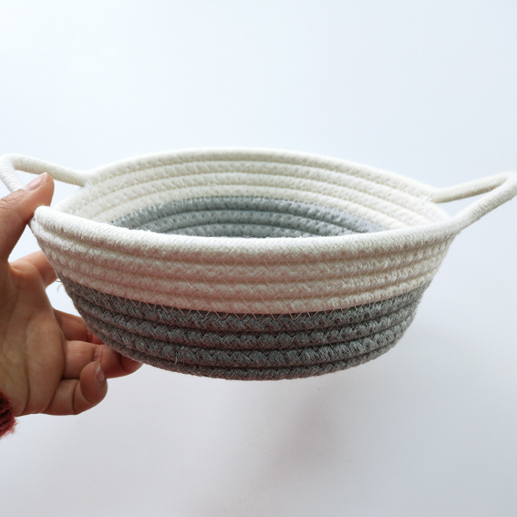 Storage basket, cotton thread, jewelry box, cosmetics storage basket, cotton rope, desktop storage box, key, remote control storage basket Specification image