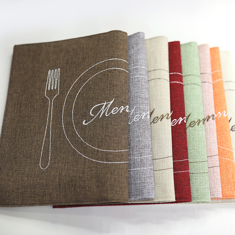 Eco-friendly thickened double-layer embroidered cotton and linen fabric placemats, Japanese and European style heat-insulating table MATS, plate MATS and bowl MATS details Picture
