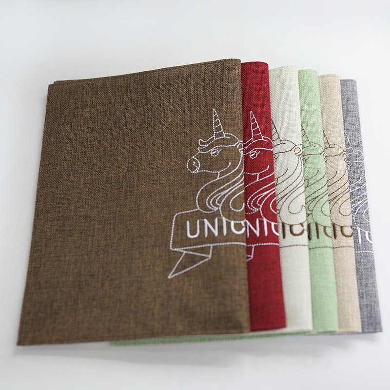 Eco-friendly thickened double-layer embroidered cotton and linen fabric placemats, Japanese and European style heat-insulating table MATS, plate MATS and bowl MATS Specification image