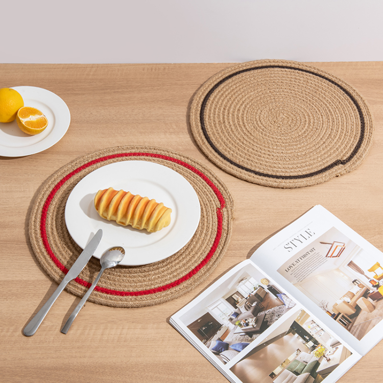 厂家直供手工编织麻绳垫子咖啡杯垫防烫茶垫餐桌隔热垫北欧高级感