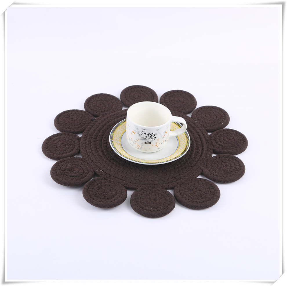 Ins-style Nordic-style circular woven table MATS, home heat-resistant and heat-insulating table, cup and bowl MATS, pot MATS, with a variety of colors pic 10