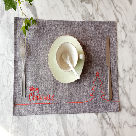Eco-friendly single-layer embroidered cotton and linen placemats, Japanese-style and European-style heat-insulating table MATS, plate MATS, bowl MATS and cup MATS are indispensable for home use details Picture