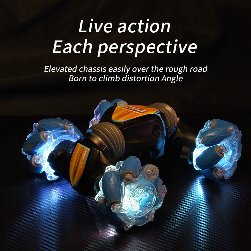 跨境手势感应特技扭变车手表电动四驱变形遥控车儿童玩具外贸批发