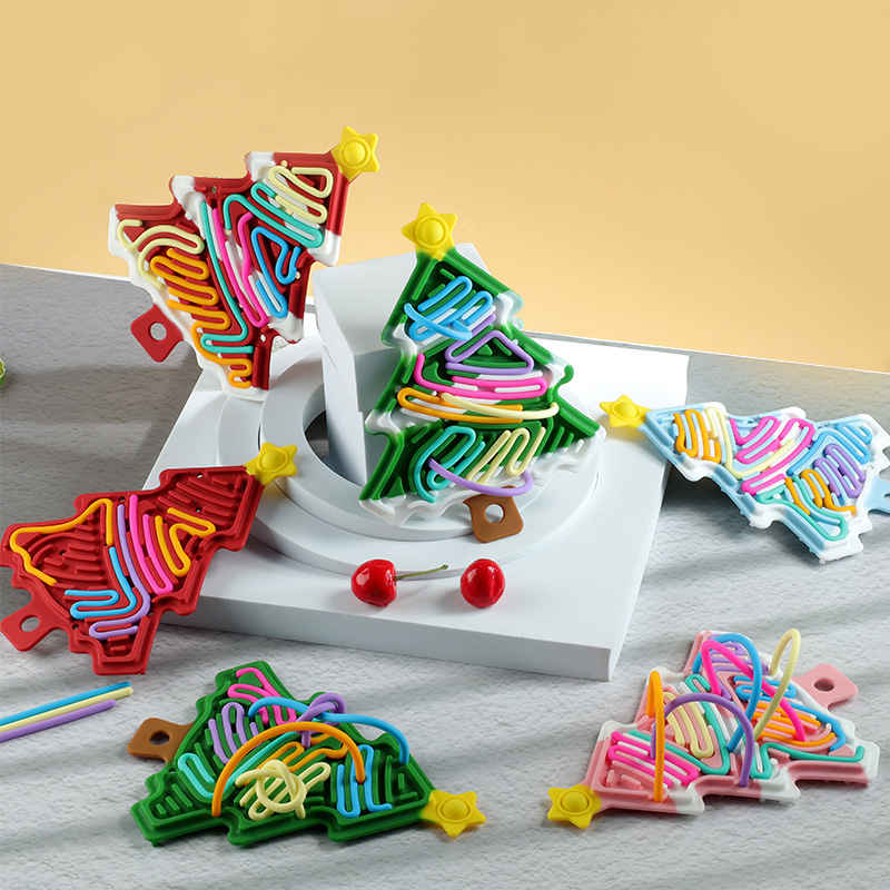 圣诞树解压板 热销儿童益智圣诞系列减压玩具硅胶感官活动板