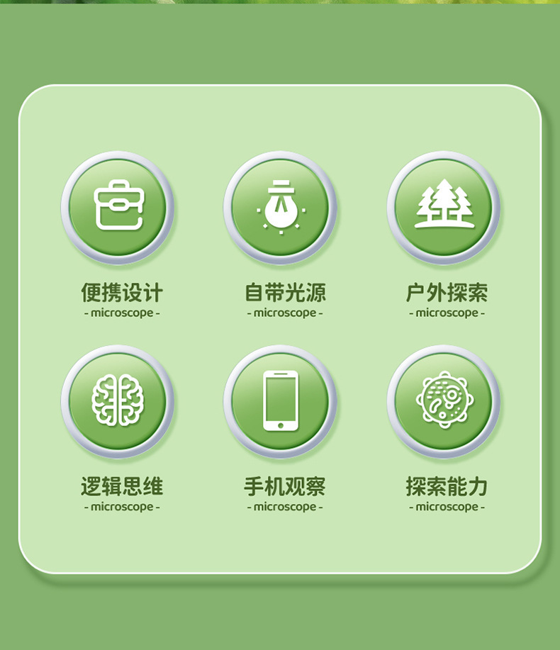 儿童便携式显微镜迷你中小学生科学实验科教玩具套装益智户外探索详情5