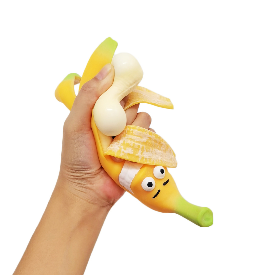 工厂加工定制创意软胶拉拉乐解压玩具仿真剥皮香蕉减压儿童礼品