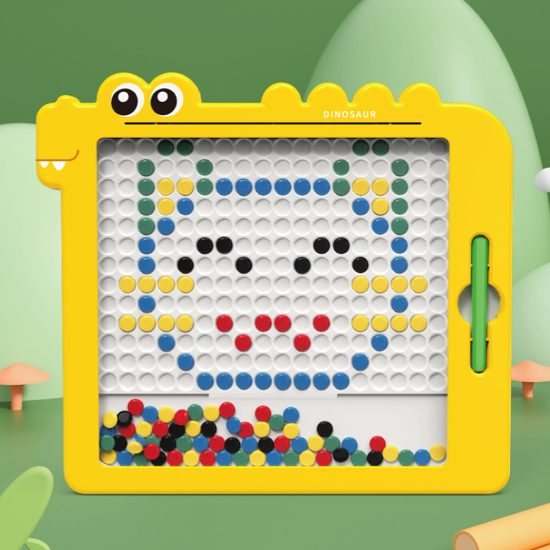 恐龙磁性运笔画板锻炼儿童专注力想象力益智思维启蒙磁力拼图玩具白底实物图