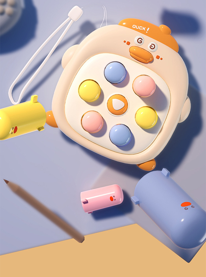 趣味小黄鸭掌上打地鼠游戏机儿童益智卡通打地鼠玩具小玩具批发详情10