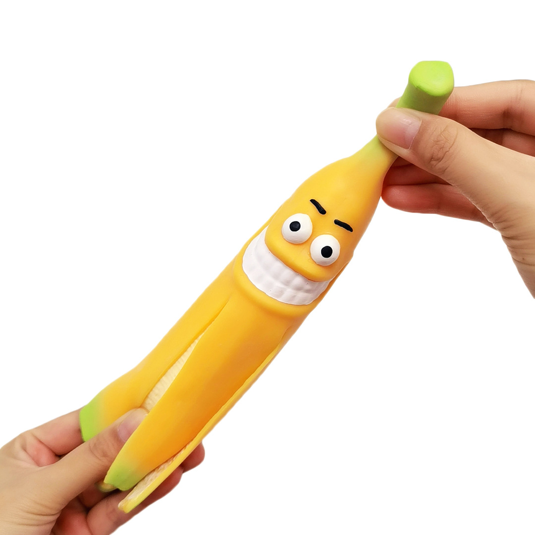 Factory-processed and customized creative soft rubber lala fun stress-relieving toys, simulated peeled bananas, stress-relieving children's gifts details Picture