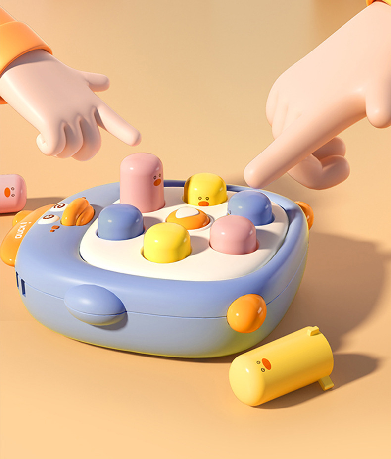 趣味小黄鸭掌上打地鼠游戏机儿童益智卡通打地鼠玩具小玩具批发详情6