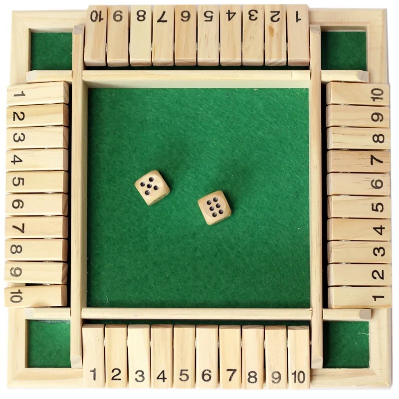 Wooden children's educational logic thinking board game teaching AIDS, building blocks, four-sided number flip card interactive game toys Specification image