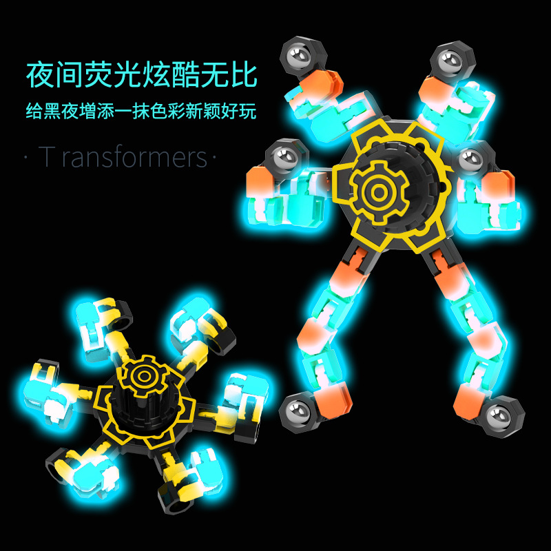 陀螺玩具儿童男孩可变形可发光益智机械指尖手指旋转解压男童玩具产品图