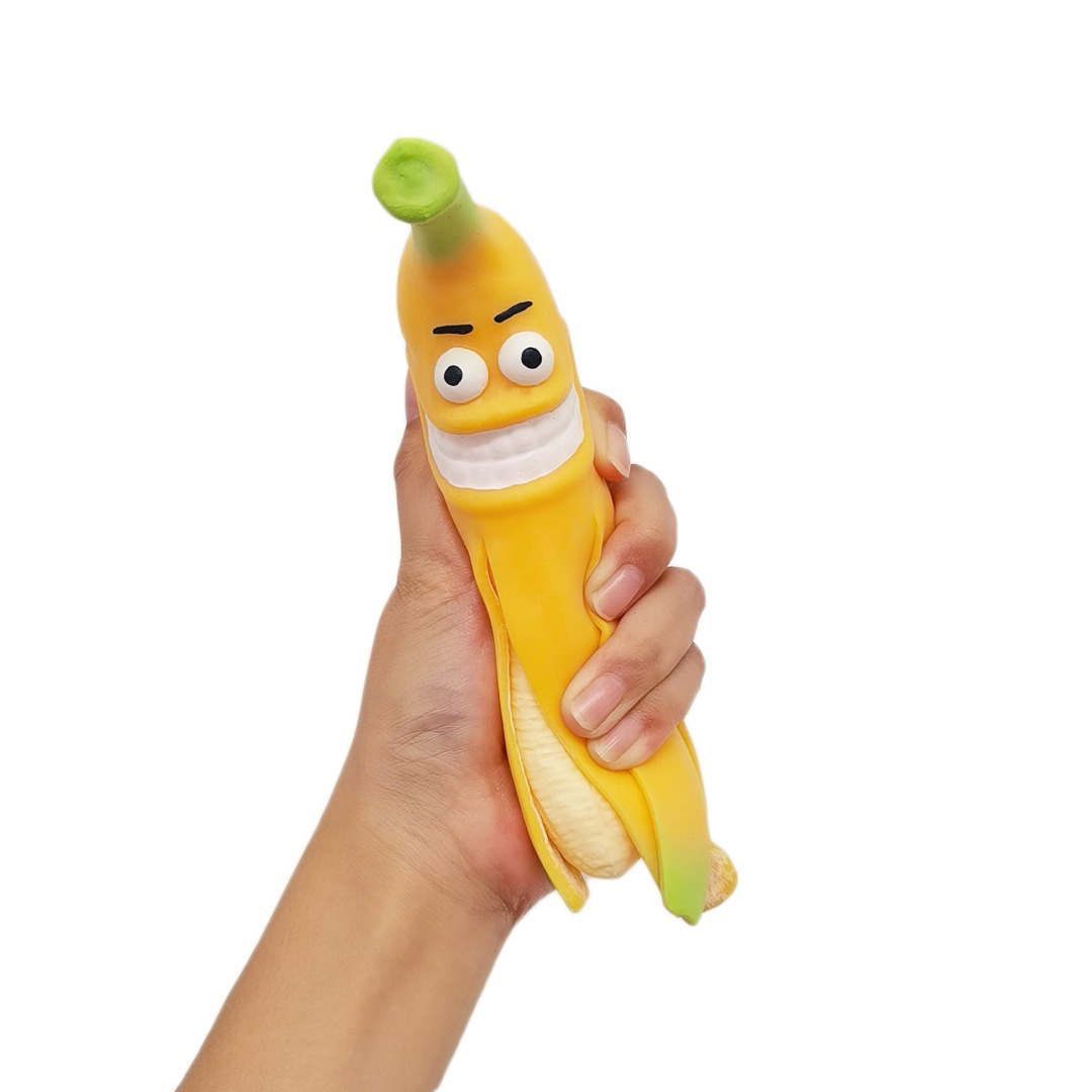 Factory-processed and customized creative soft rubber lala fun stress-relieving toys, simulated peeled bananas, stress-relieving children's gifts Specification image