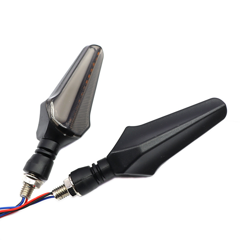 Motorcycle LED turn signal light, electric vehicle water flow 12V turn direction light, dual-color light, indicator signal light, universal type Item Picture