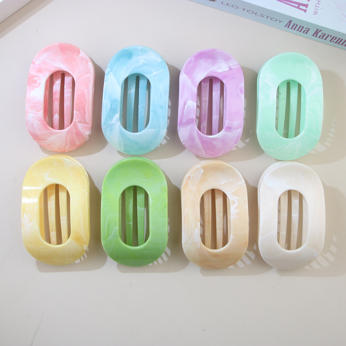 晕染椭圆鸭嘴夹女盘发鲨鱼夹发夹2025新款发饰详情4