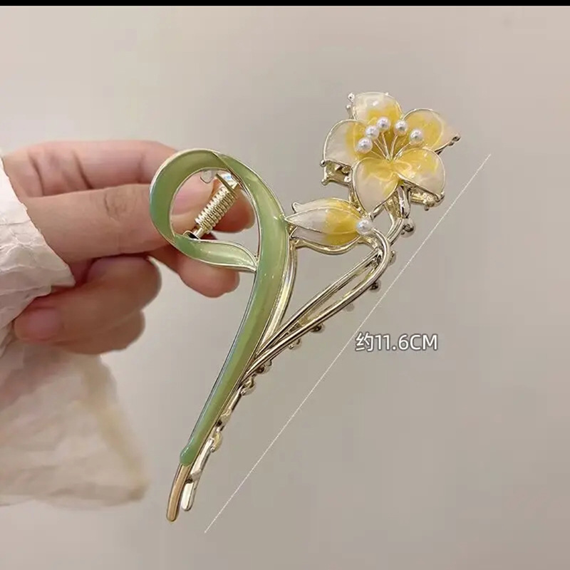 日韩早春款花朵抓夹女发夹发饰ins花朵鲨鱼夹详情7