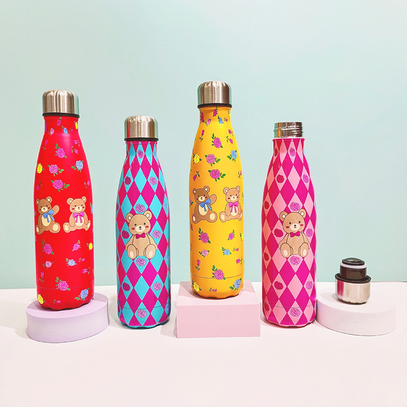 厂家直销跨境304不锈钢保温杯双层真空直筒可乐瓶小熊创意杯STOCK详情5