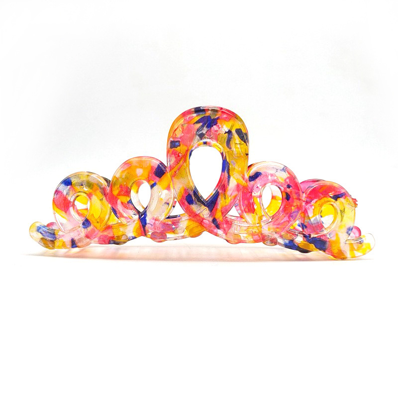 发夹印花发夹发饰盘发头饰欧美东南亚外贸跨境头饰Hairclaw详情4