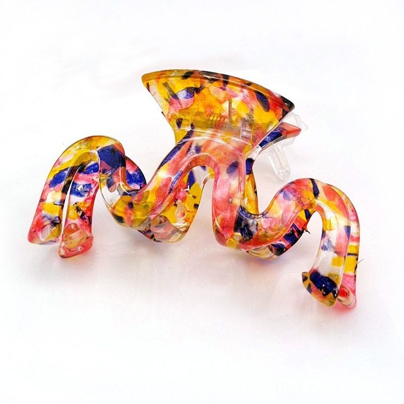 发夹印花发夹发饰盘发头饰欧美东南亚外贸跨境头饰Hairclaw