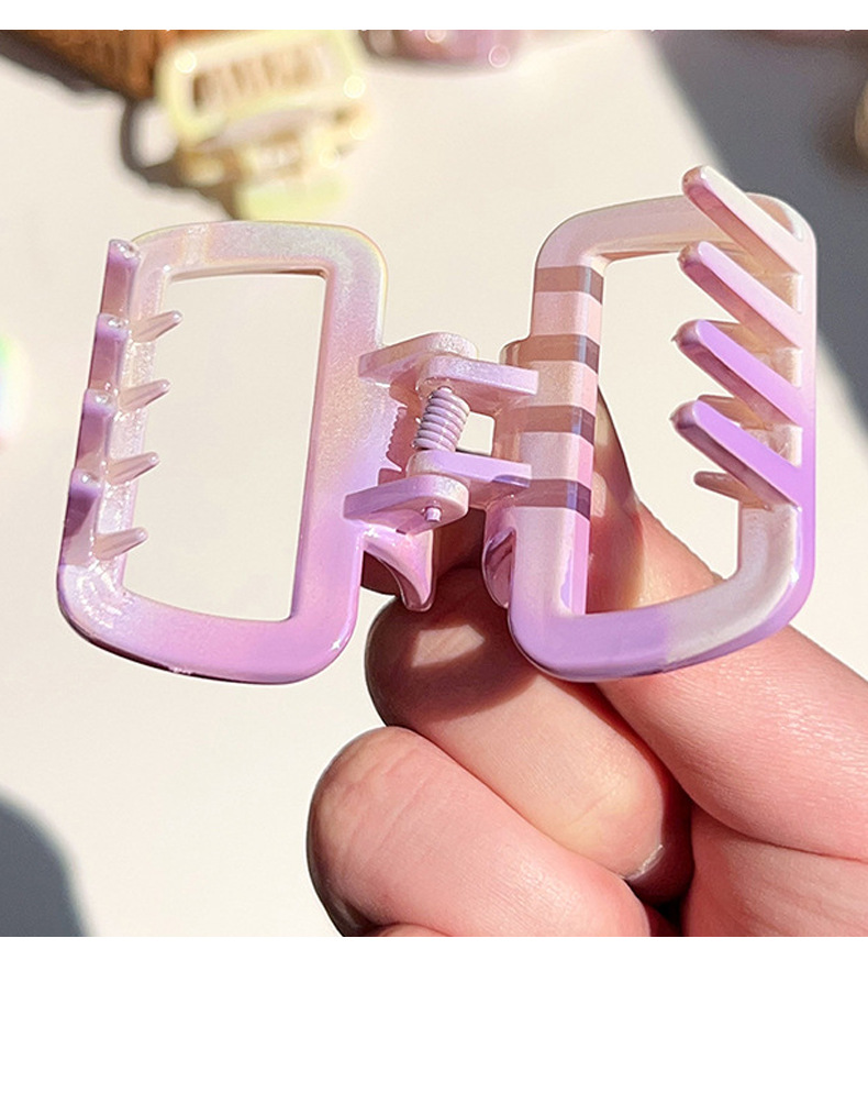 春夏渐变色方形抓夹镂空云朵半扎发夹鲨鱼夹发饰新品详情15