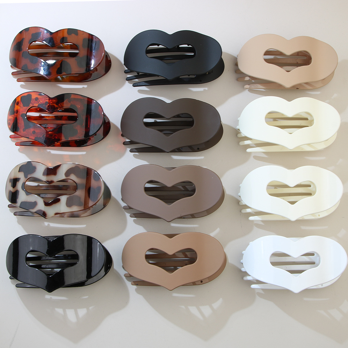 跨境爱心发夹半扎抓力强不易断鸭嘴夹发卡发饰女头饰