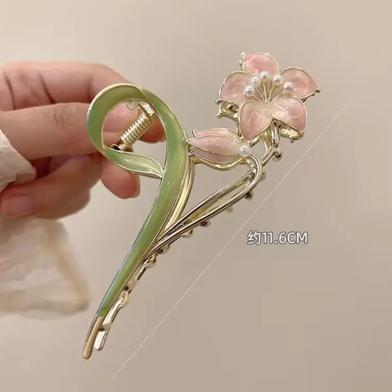 日韩早春款花朵抓夹女发夹发饰ins花朵鲨鱼夹详情6