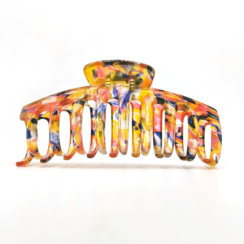 发夹印花发夹发饰盘发头饰欧美东南亚外贸跨境头饰Hairclaw详情3