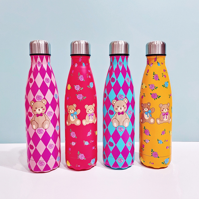 厂家直销跨境304不锈钢保温杯双层真空直筒可乐瓶小熊创意杯STOCK详情4