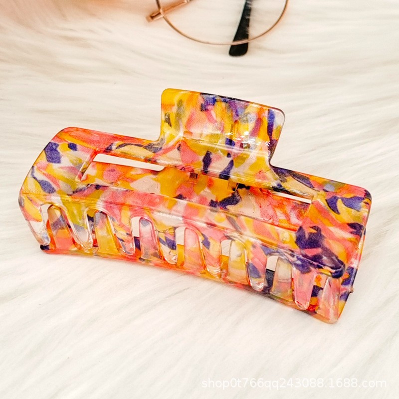 发夹印花发夹发饰盘发头饰欧美东南亚外贸跨境头饰Hairclaw详情11