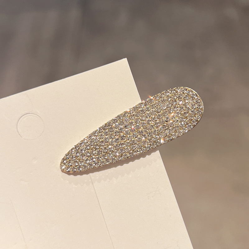 韩国轻奢水钻发夹少女前额碎发刘海侧边夹发卡满钻鸭嘴夹子详情7