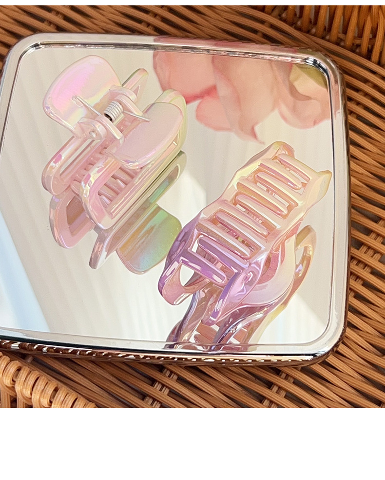 春夏渐变色方形抓夹镂空云朵半扎发夹鲨鱼夹发饰新品详情14