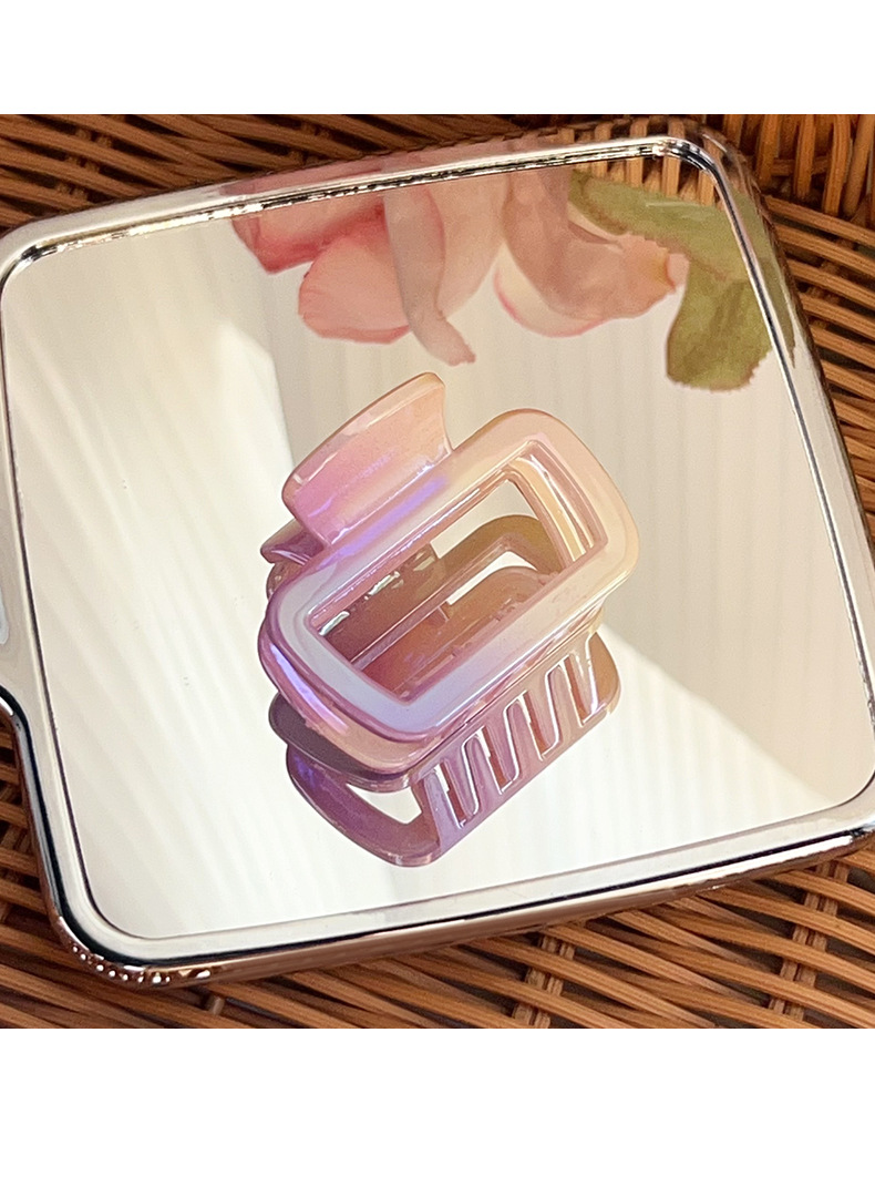 春夏渐变色方形抓夹镂空云朵半扎发夹鲨鱼夹发饰新品详情13