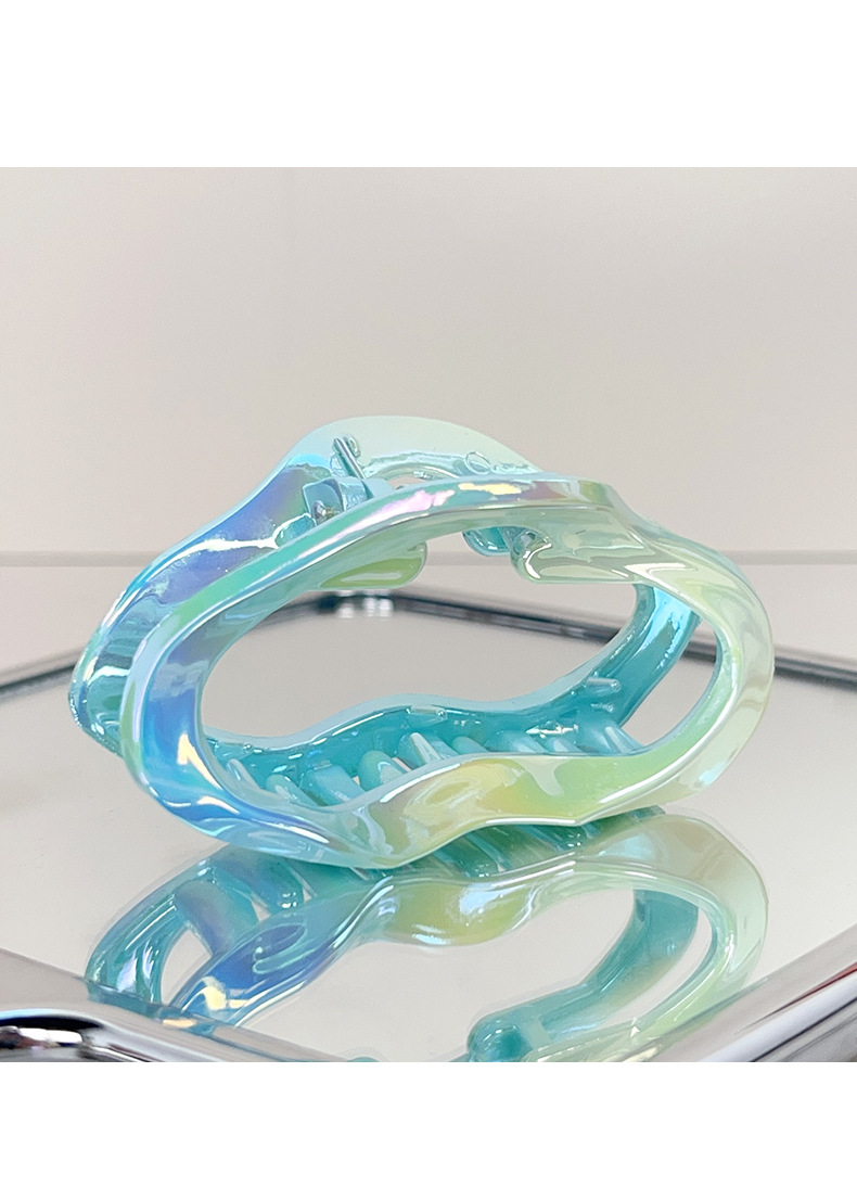 春夏渐变色方形抓夹镂空云朵半扎发夹鲨鱼夹发饰新品详情11