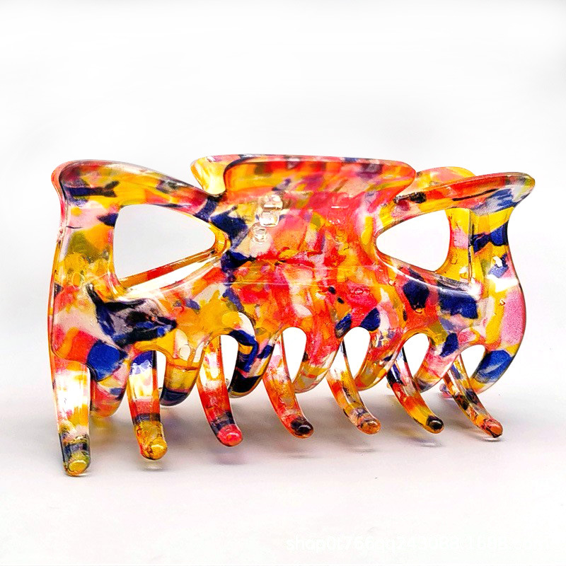 发夹印花发夹发饰盘发头饰欧美东南亚外贸跨境头饰Hairclaw详情10