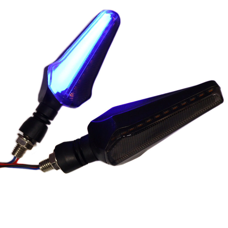 Motorcycle LED turn signal light, electric vehicle water flow 12V turn direction light, dual-color light, indicator signal light, universal type details Picture