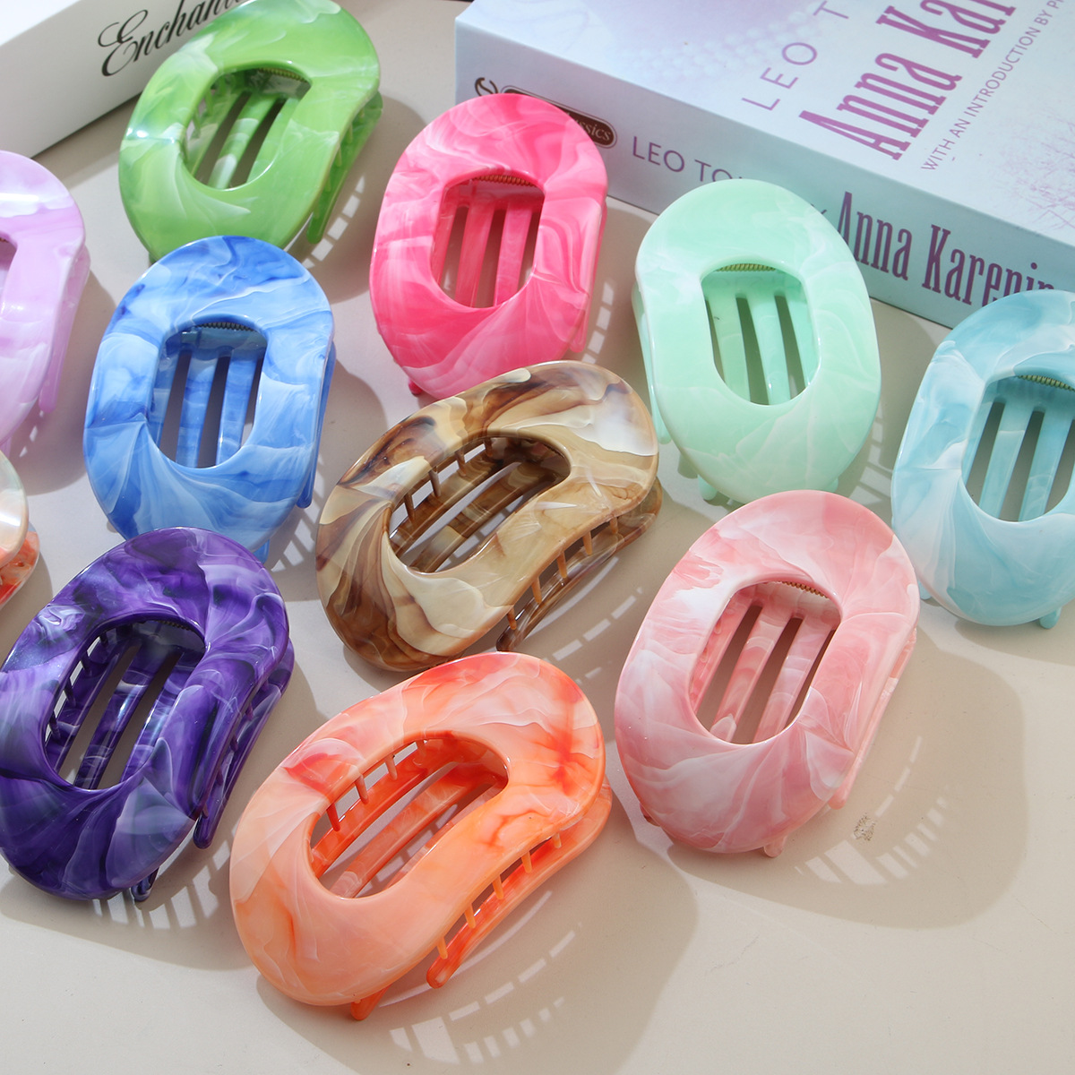 晕染椭圆鸭嘴夹女盘发鲨鱼夹发夹2025新款发饰详情6