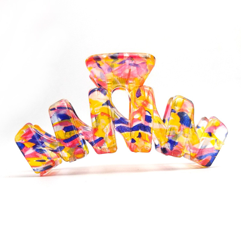 发夹印花发夹发饰盘发头饰欧美东南亚外贸跨境头饰Hairclaw详情8