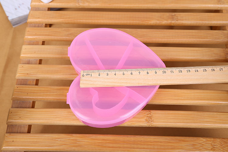 创意新品5格透明塑料爱心收纳盒 便利分格药盒饰品盒首饰盒详情16