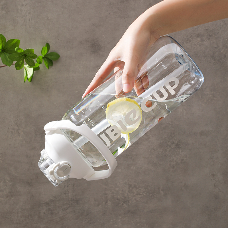 双饮弹跳杯学生水杯水壶便携休闲水杯男女生太空杯工地大容量水杯