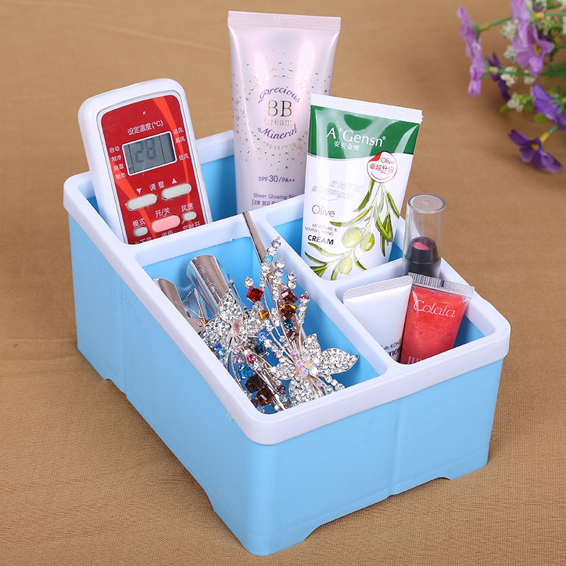 厂家直销ABS加厚多色多功能桌面整理遥控器盒饰品配件收纳盒