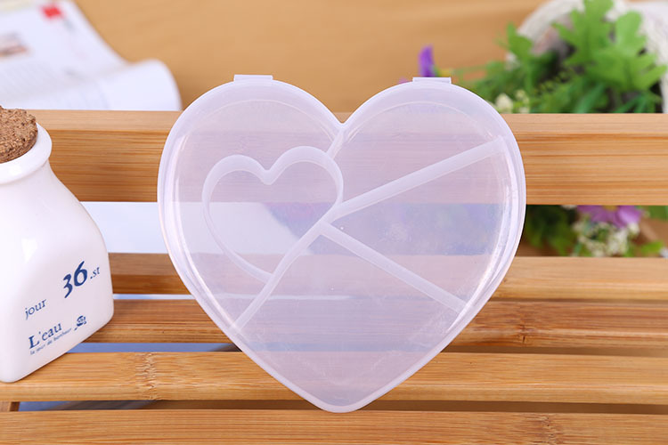 创意新品5格透明塑料爱心收纳盒 便利分格药盒饰品盒首饰盒详情8