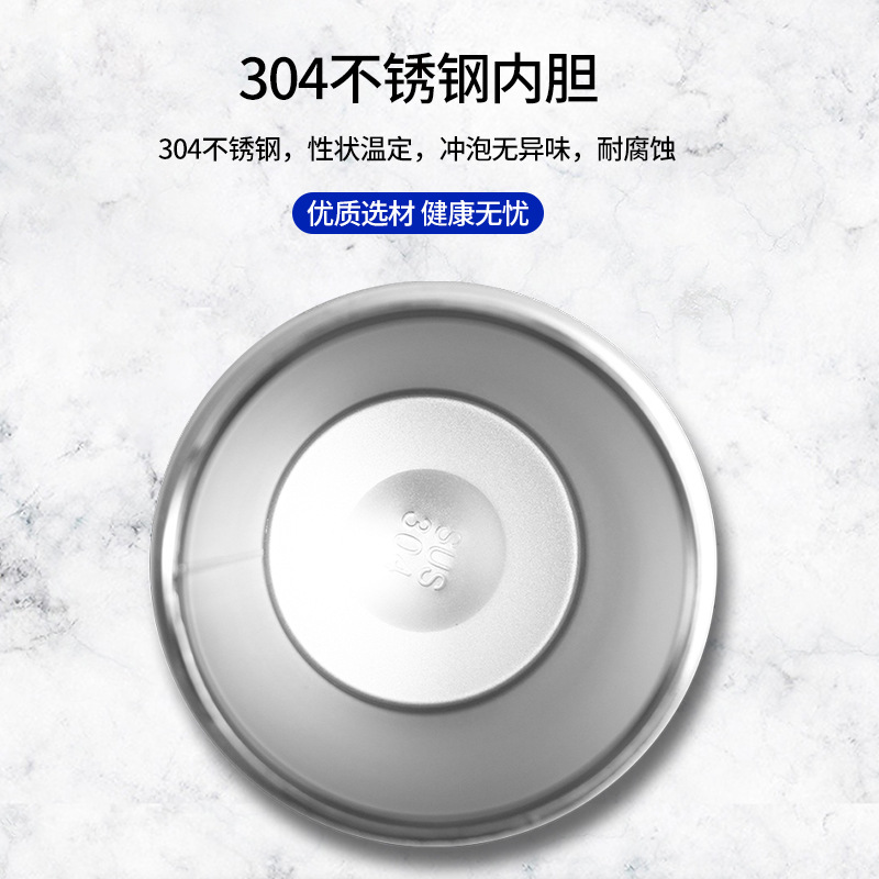 美式新款304不锈钢咖啡杯真空双饮保温杯带吸管翻盖水杯礼品批发