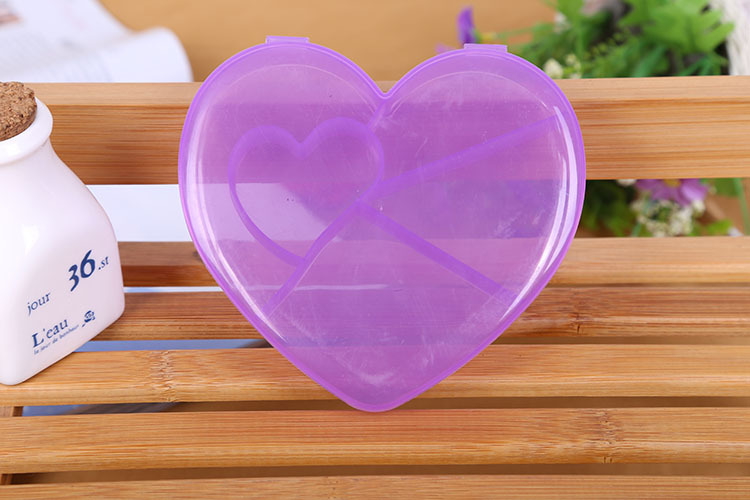 创意新品5格透明塑料爱心收纳盒 便利分格药盒饰品盒首饰盒详情9