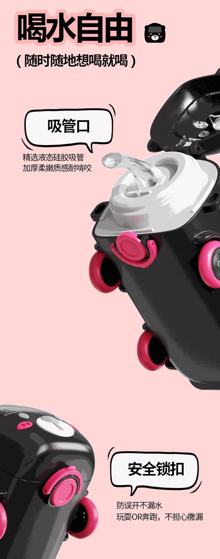 宝宝巴士汽车儿童保温杯茶杯可爱吸管杯316学生创意卡通水杯子详情3