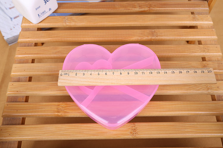 创意新品5格透明塑料爱心收纳盒 便利分格药盒饰品盒首饰盒详情15