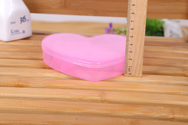 创意新品5格透明塑料爱心收纳盒 便利分格药盒饰品盒首饰盒详情17